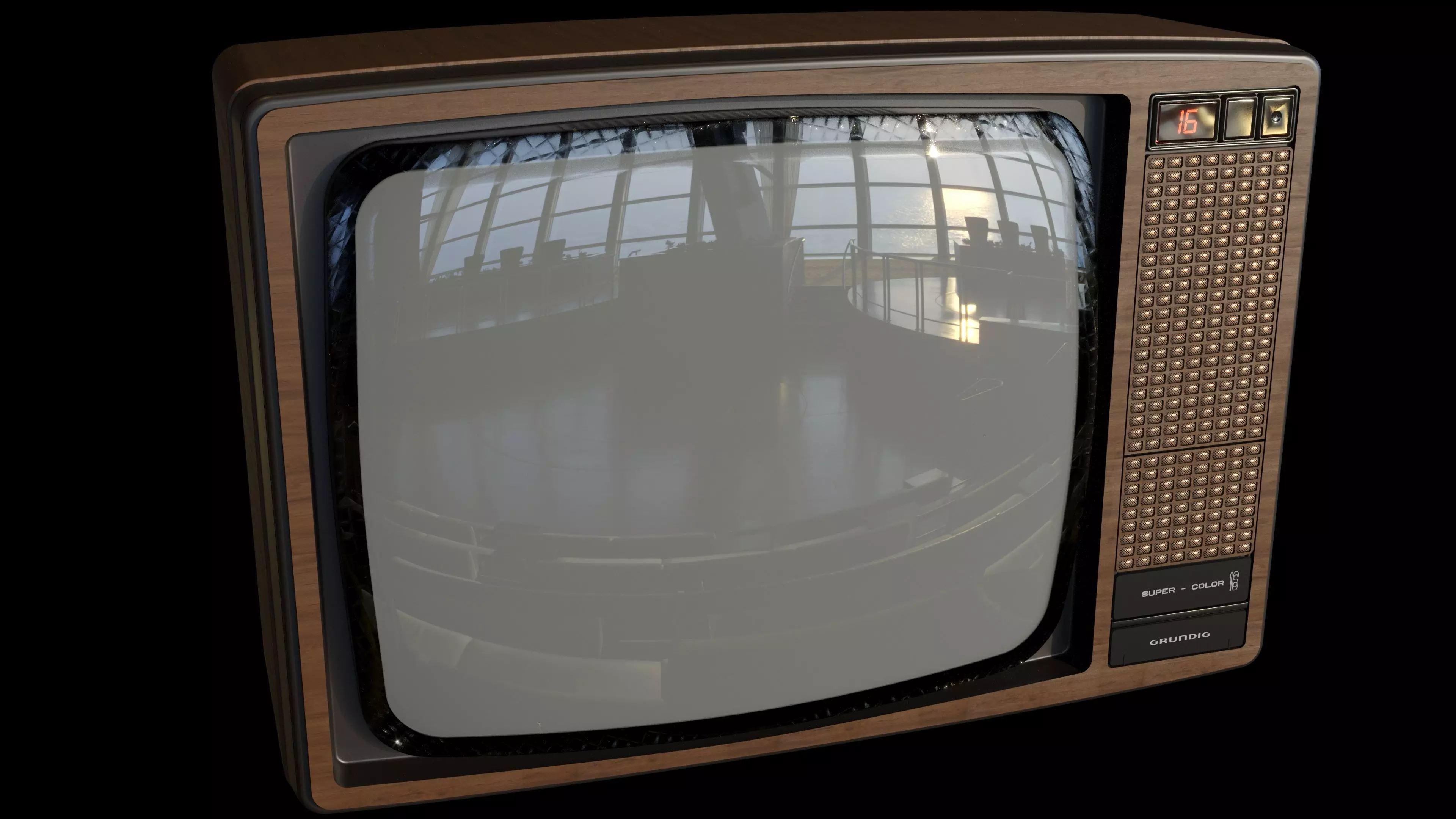 Grundig SuperColor 8642 Vintage TV 3D model