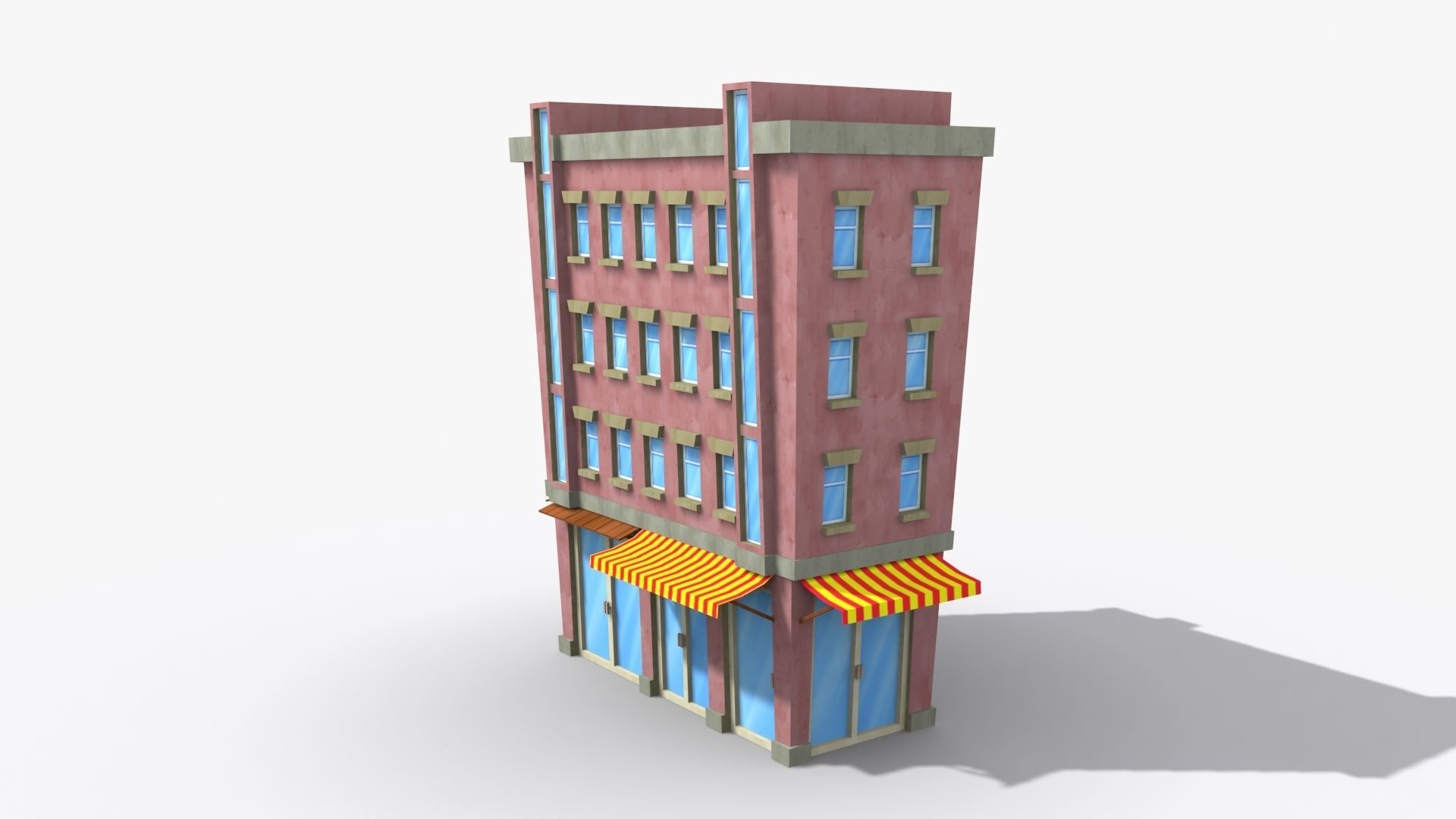 Cartoon Building x32 Low-poly 3D model_4