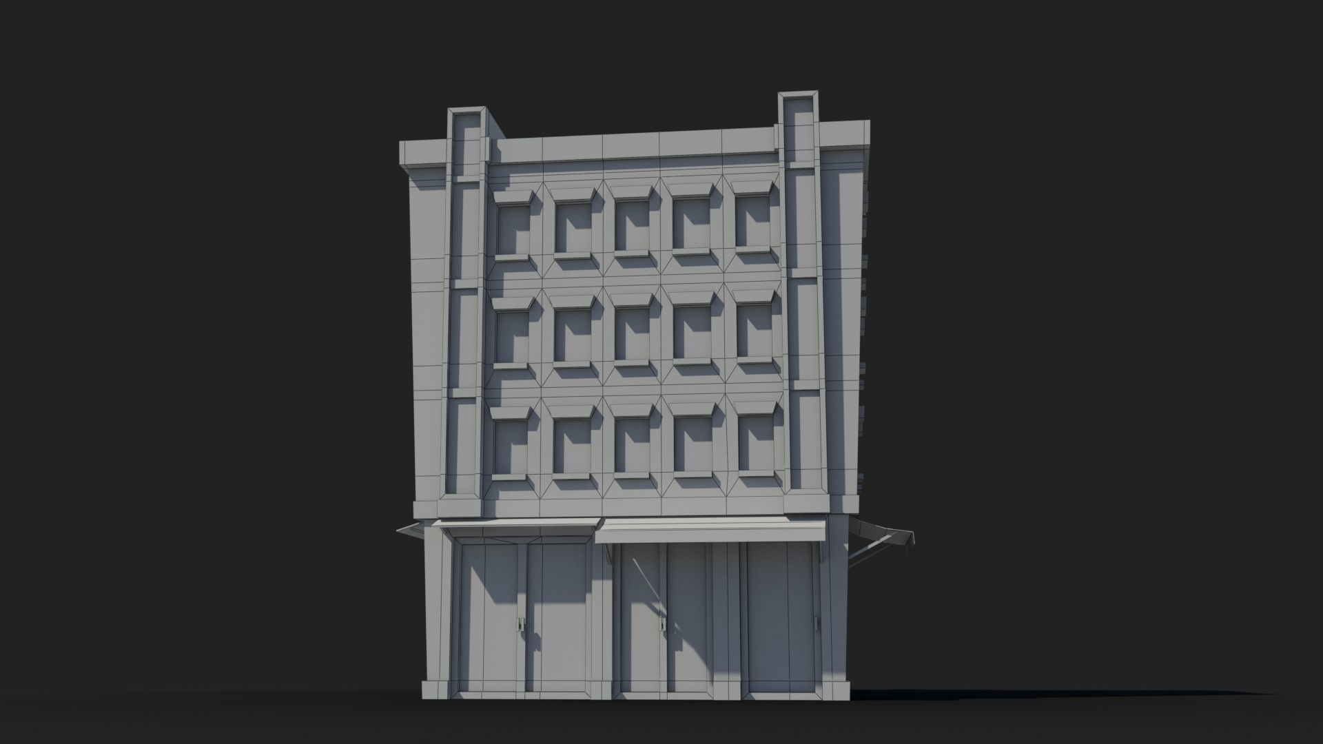 Cartoon Building x32 Low-poly 3D model_6