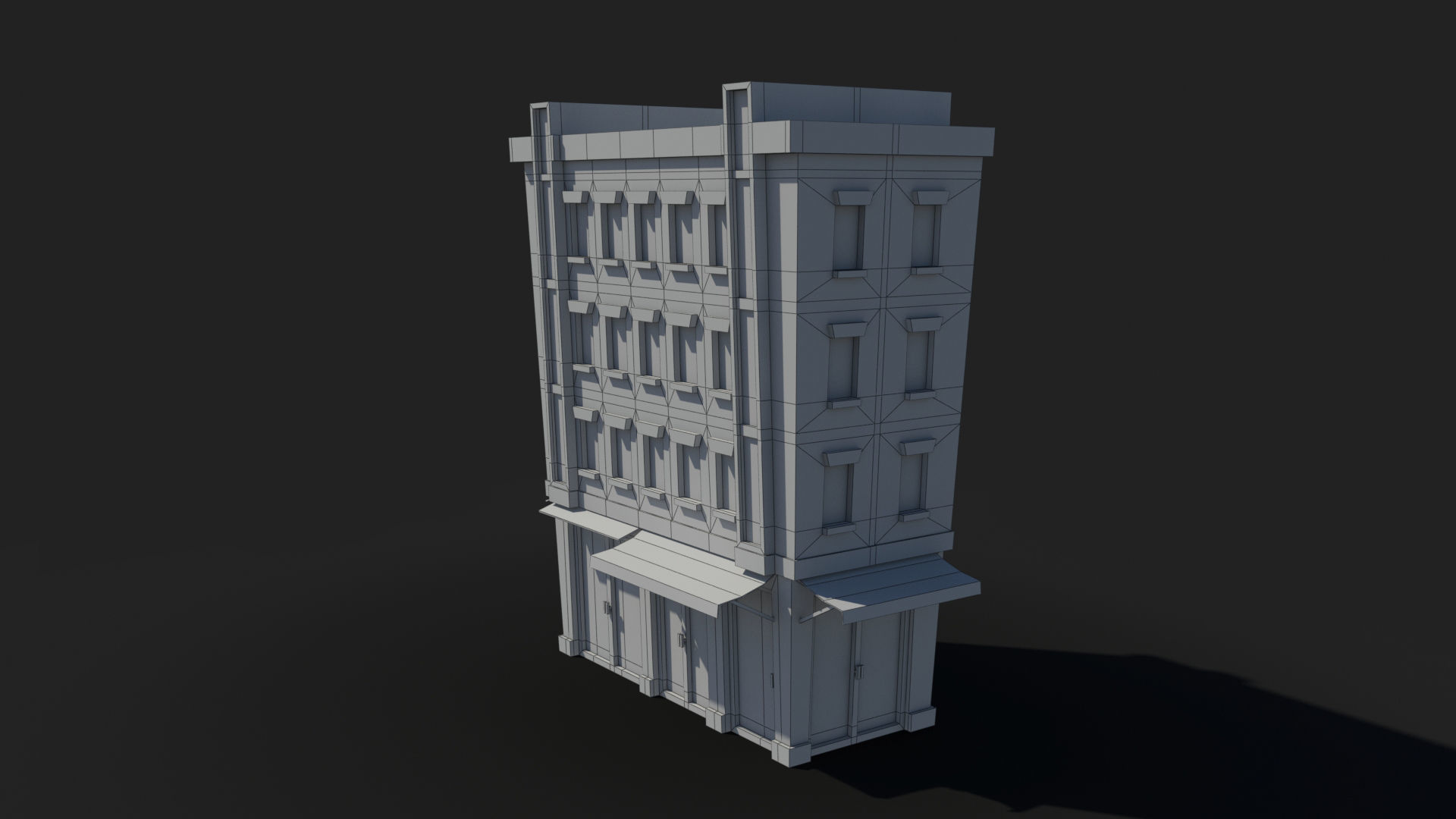 Cartoon Building x32 Low-poly 3D model_9