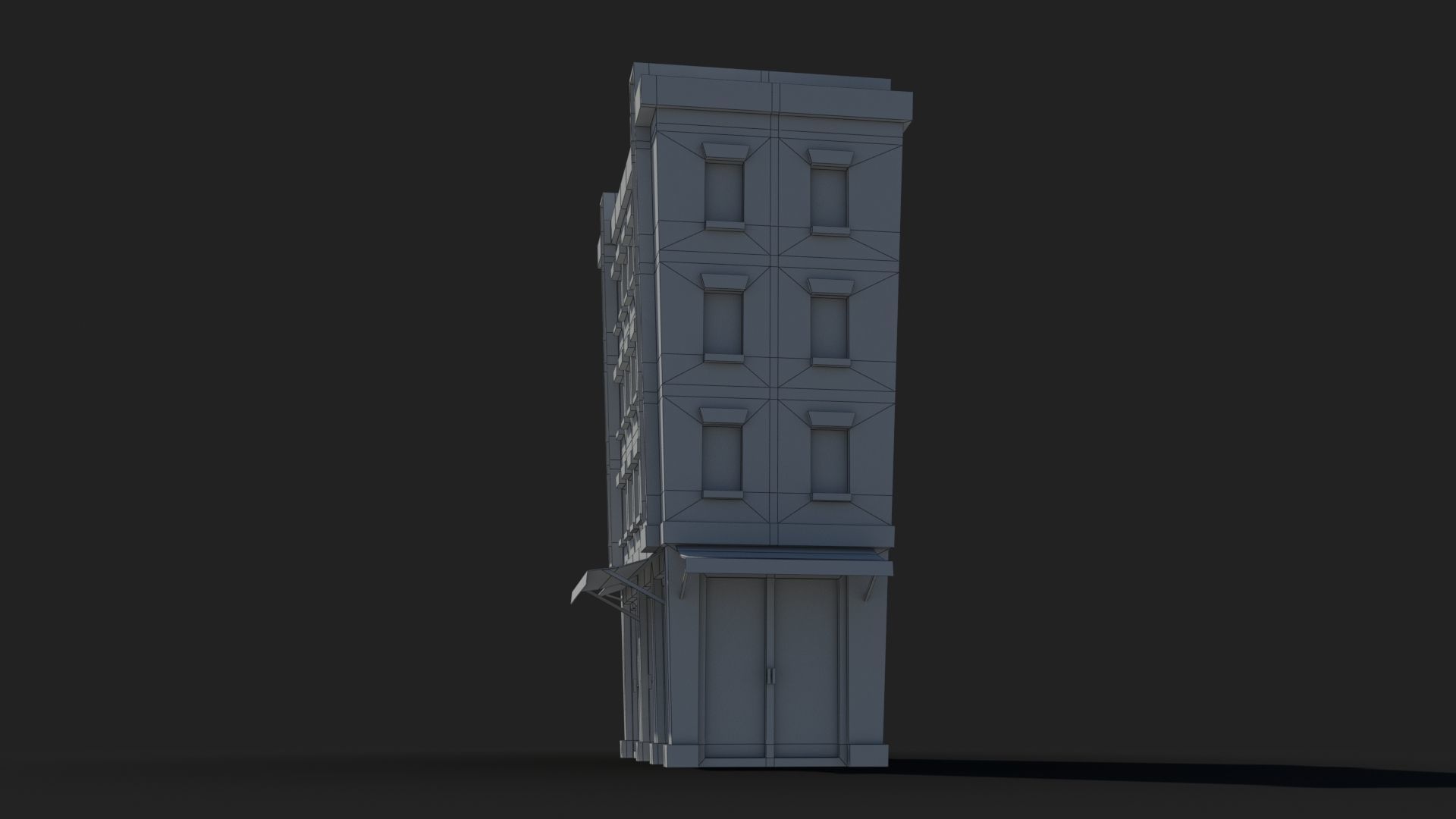 Cartoon Building x32 Low-poly 3D model_8