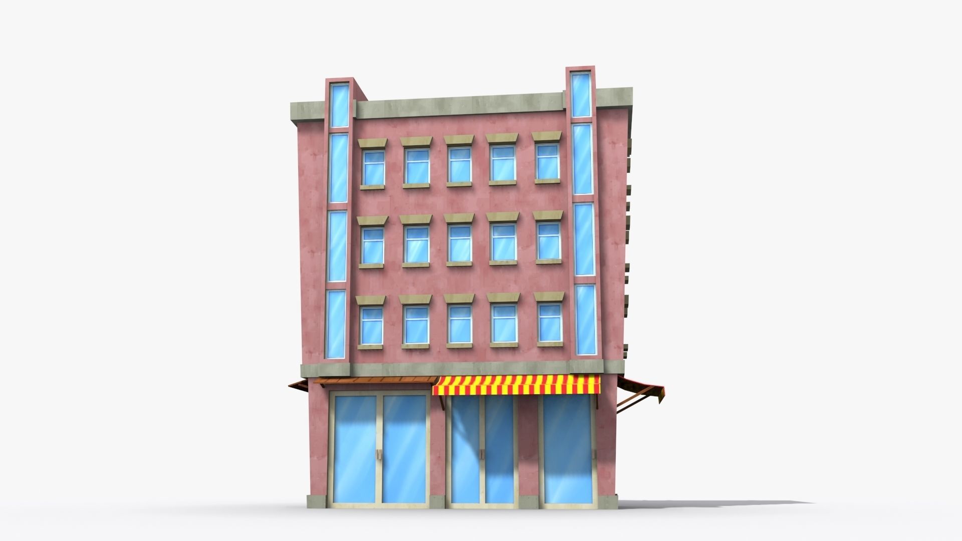 Cartoon Building x32 Low-poly 3D model_1