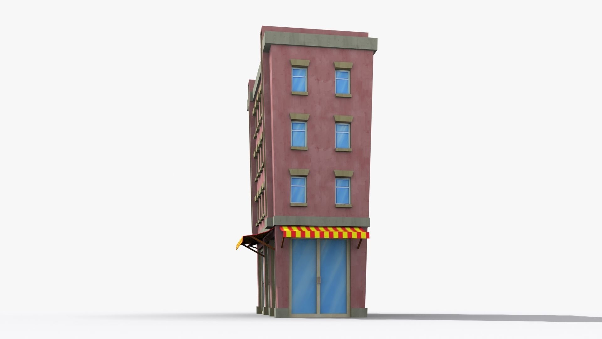 Cartoon Building x32 Low-poly 3D model_3