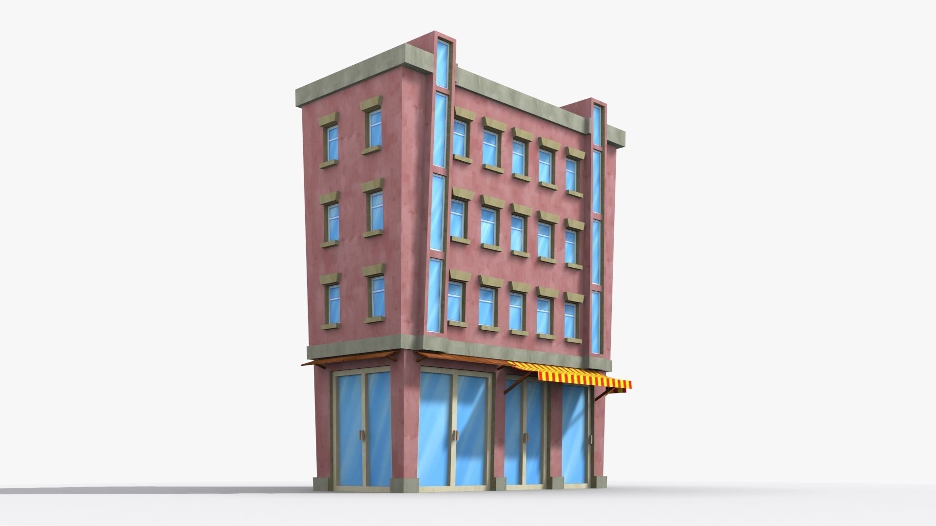 Cartoon Building x32 Low-poly 3D model_2