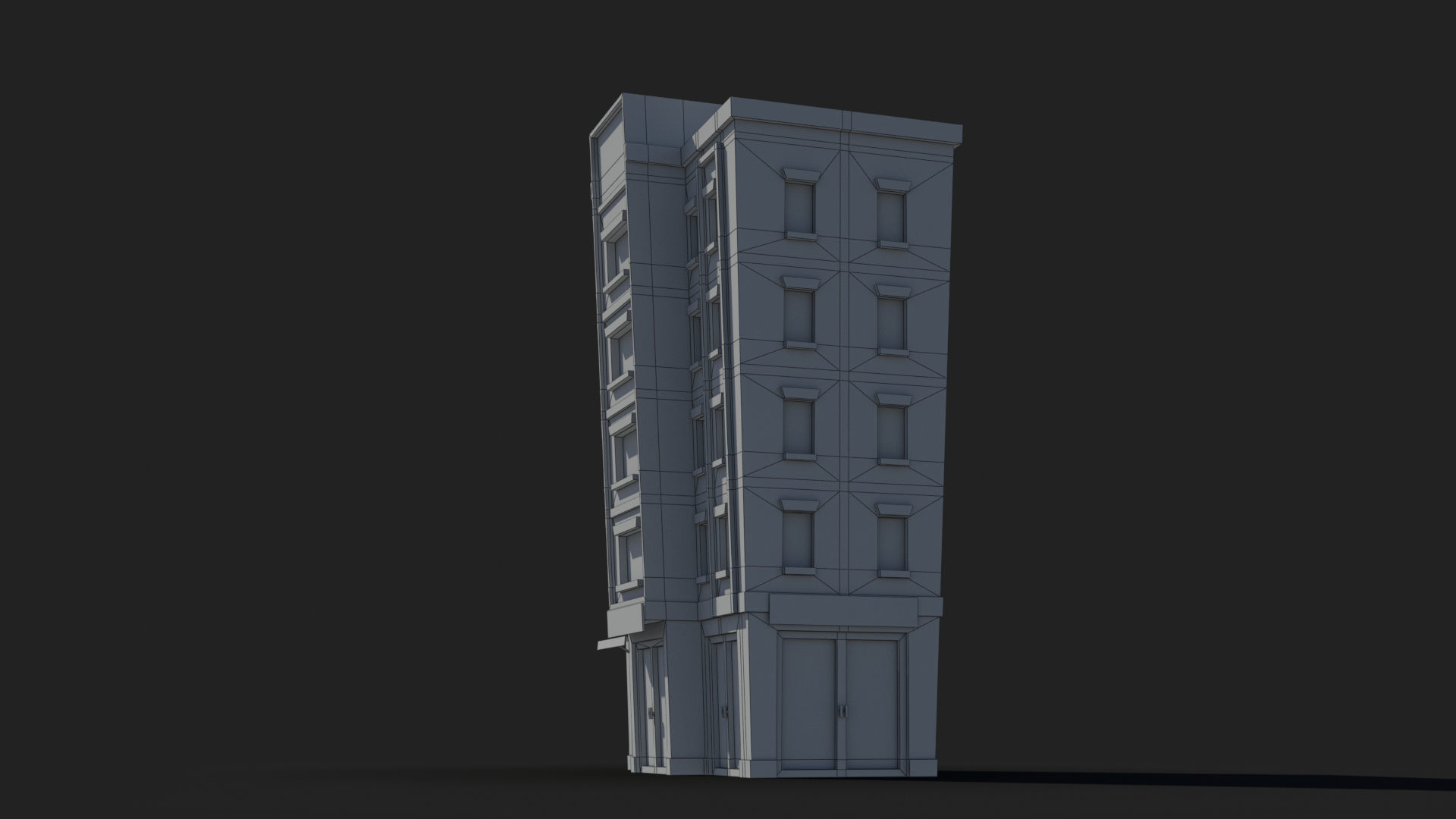 Cartoon Building x33 Low-poly 3D model_8