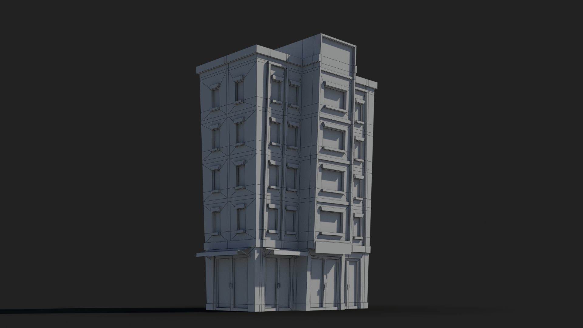 Cartoon Building x33 Low-poly 3D model_7