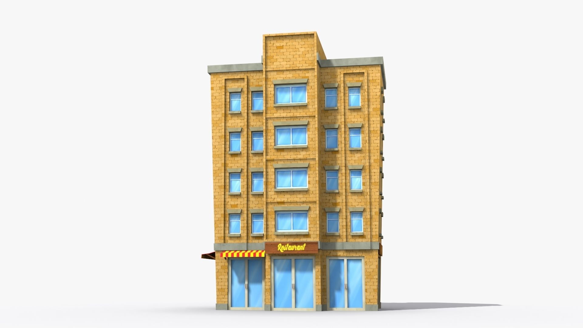 Cartoon Building x33 Low-poly 3D model_1