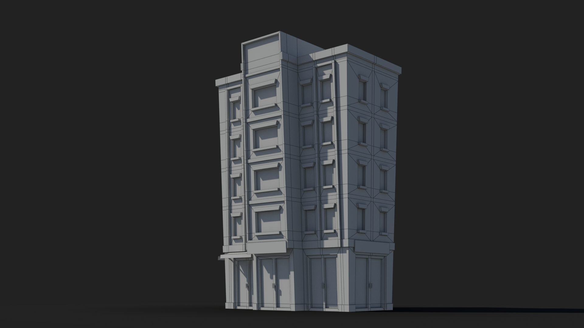 Cartoon Building x33 Low-poly 3D model_5