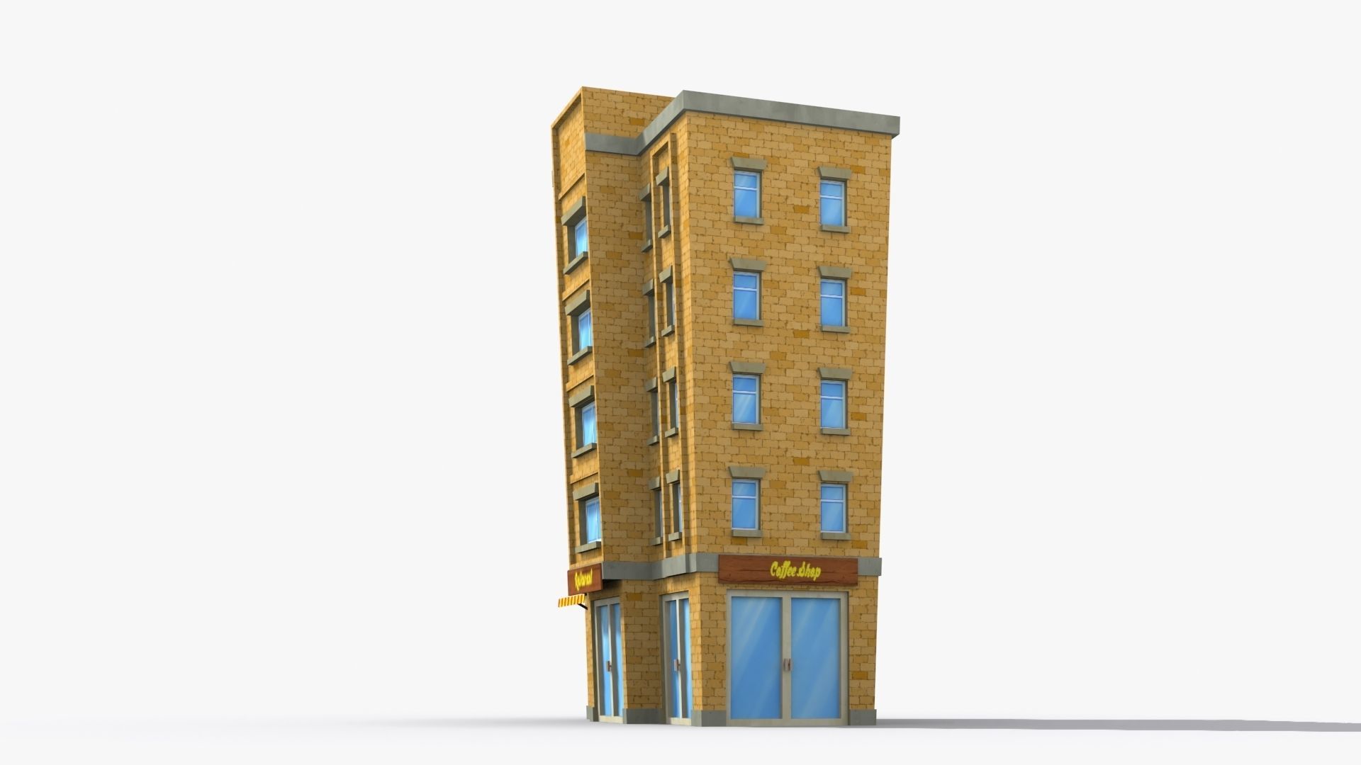 Cartoon Building x33 Low-poly 3D model_4