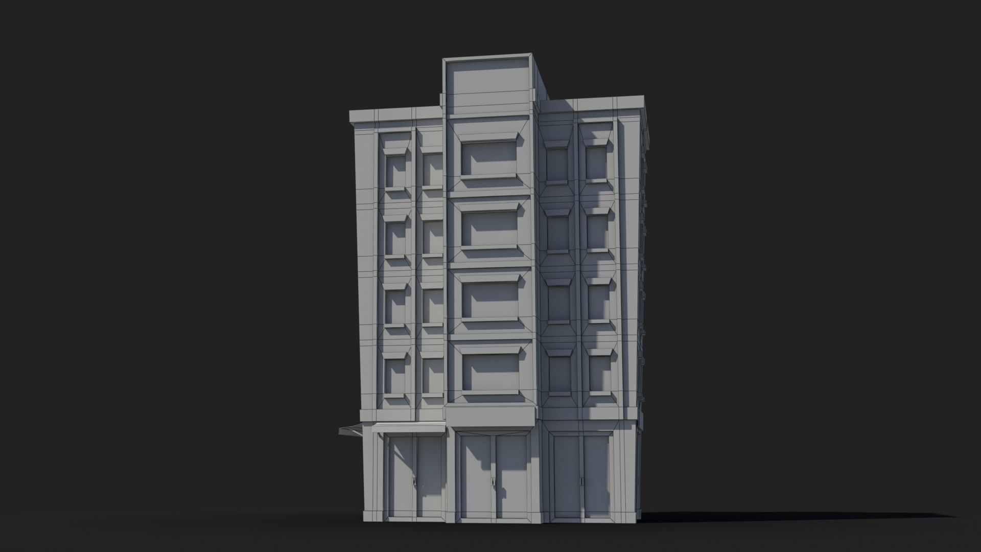 Cartoon Building x33 Low-poly 3D model_6