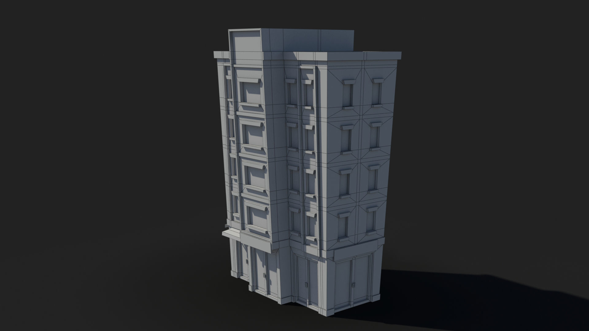 Cartoon Building x33 Low-poly 3D model_9