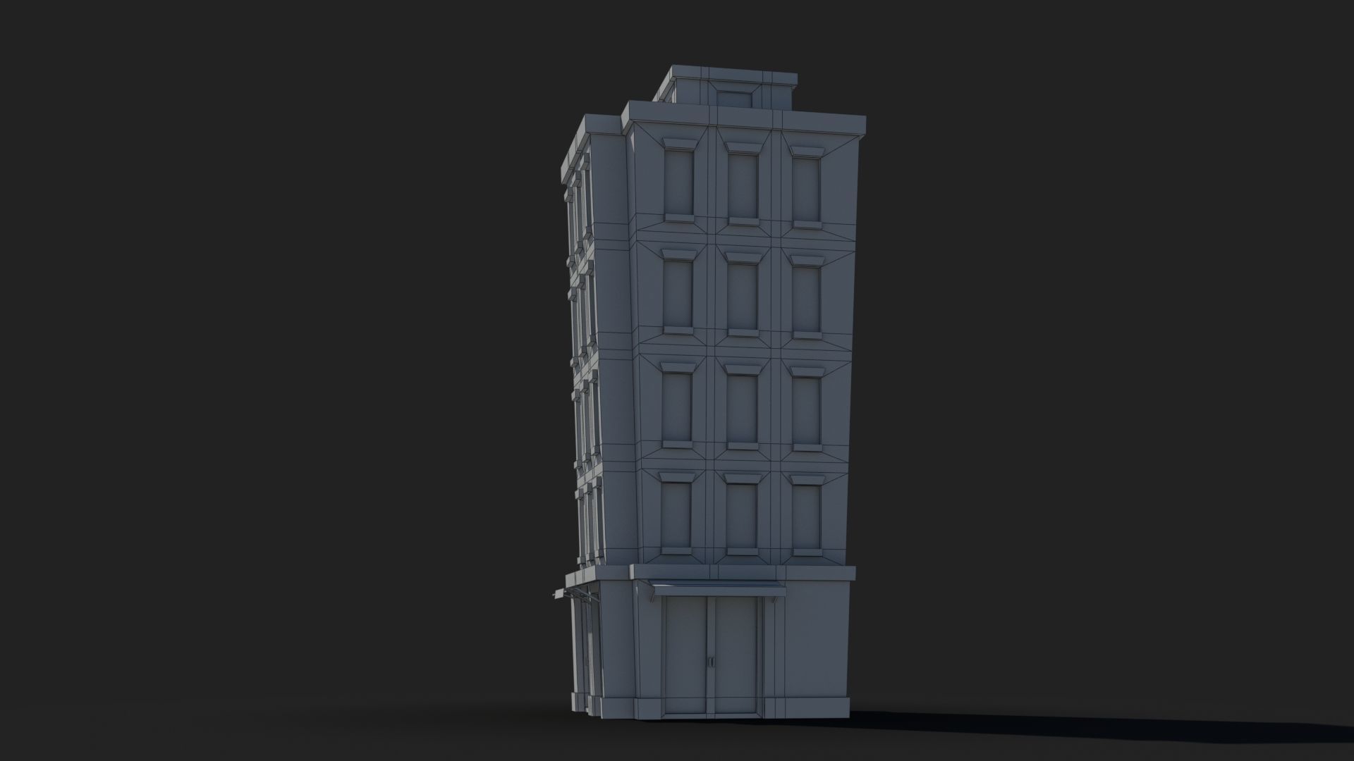 Cartoon Building x35 Low-poly 3D model_8