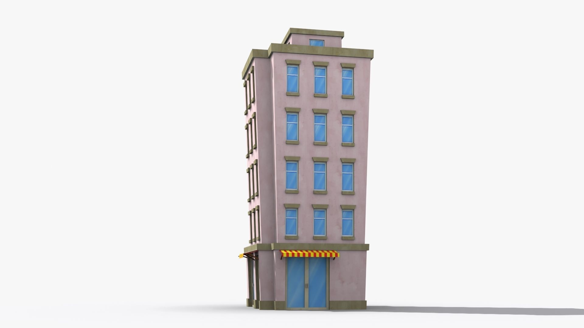 Cartoon Building x35 Low-poly 3D model_3
