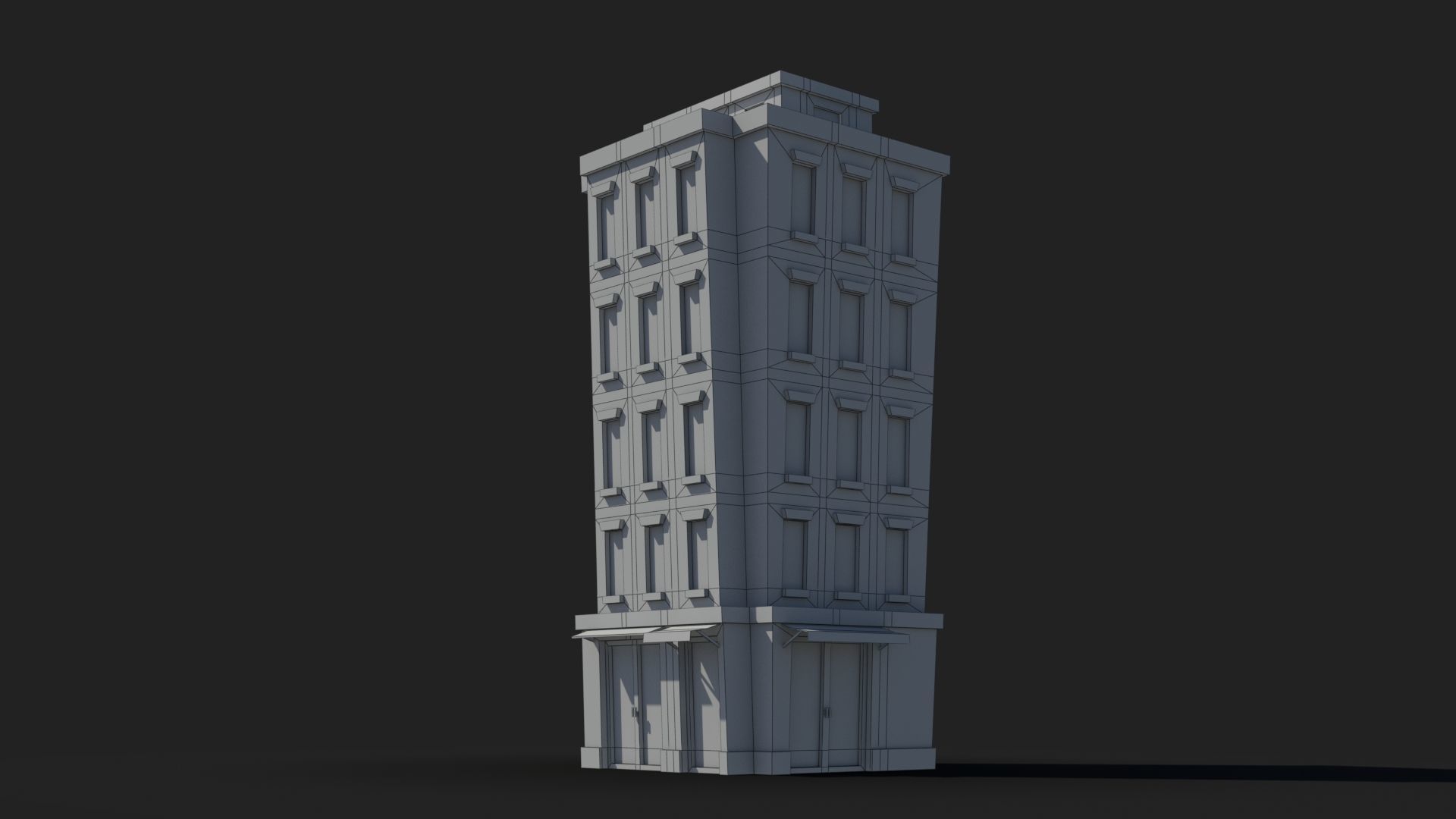 Cartoon Building x35 Low-poly 3D model_5