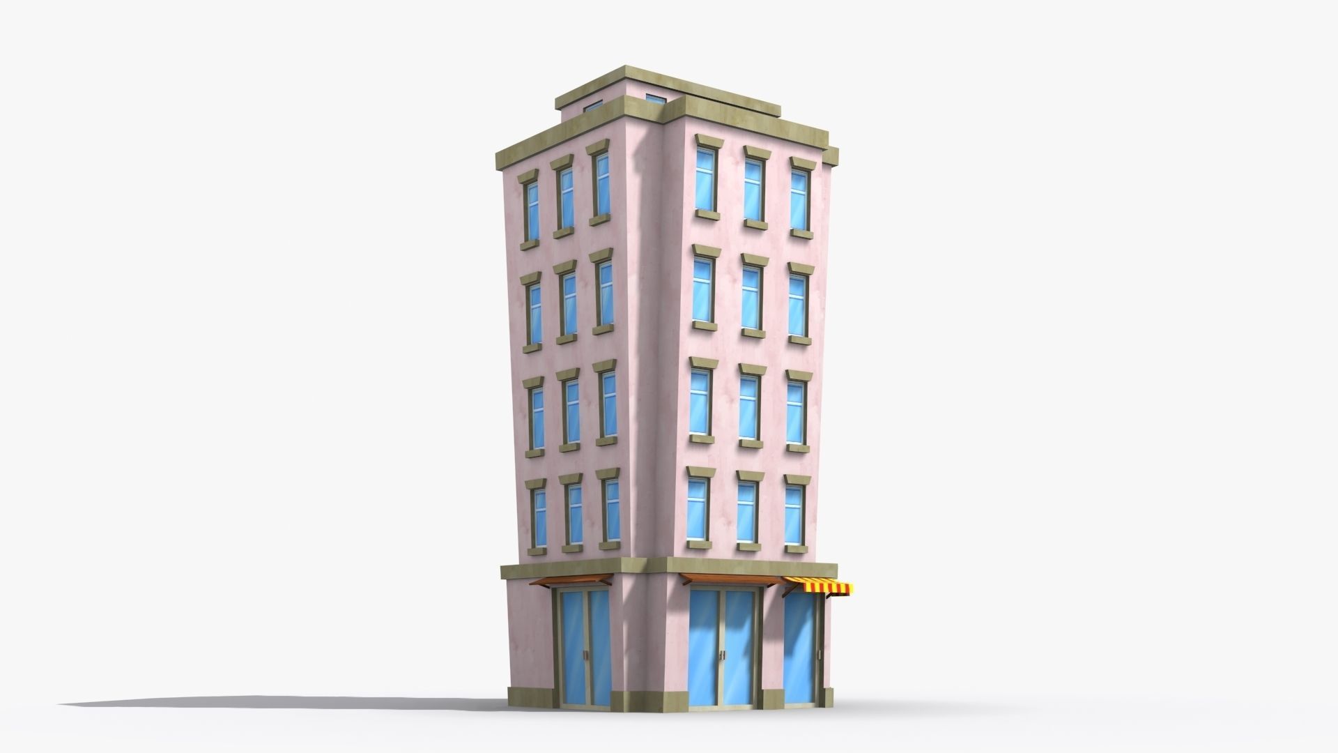 Cartoon Building x35 Low-poly 3D model_2