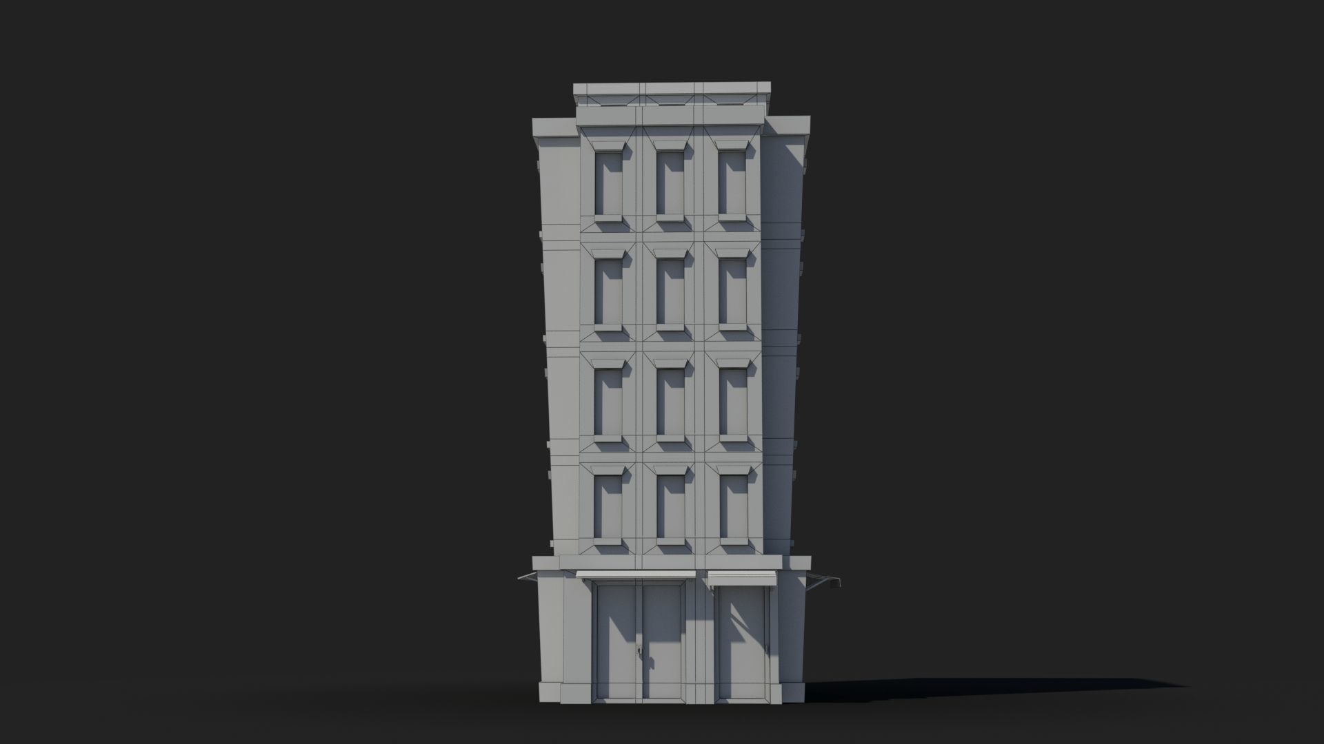Cartoon Building x35 Low-poly 3D model_6