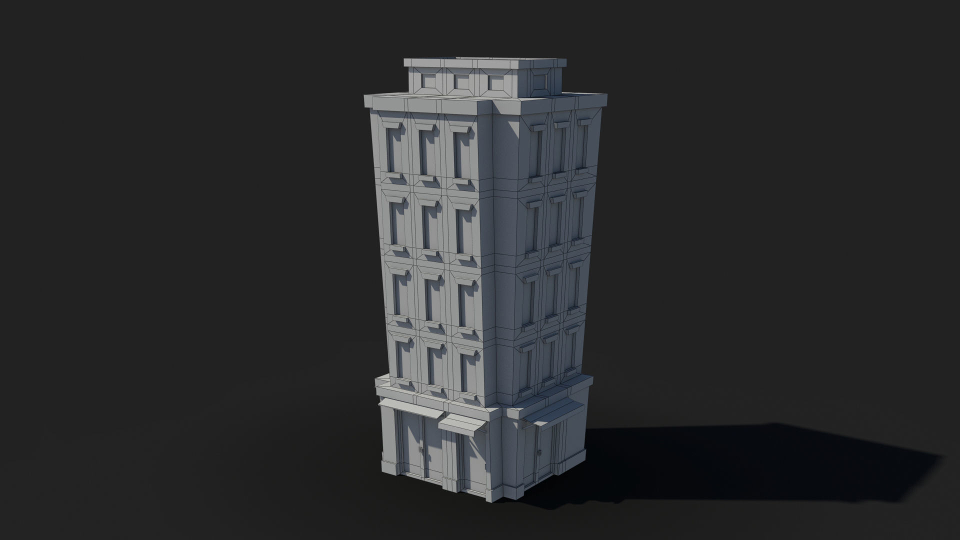 Cartoon Building x35 Low-poly 3D model_9
