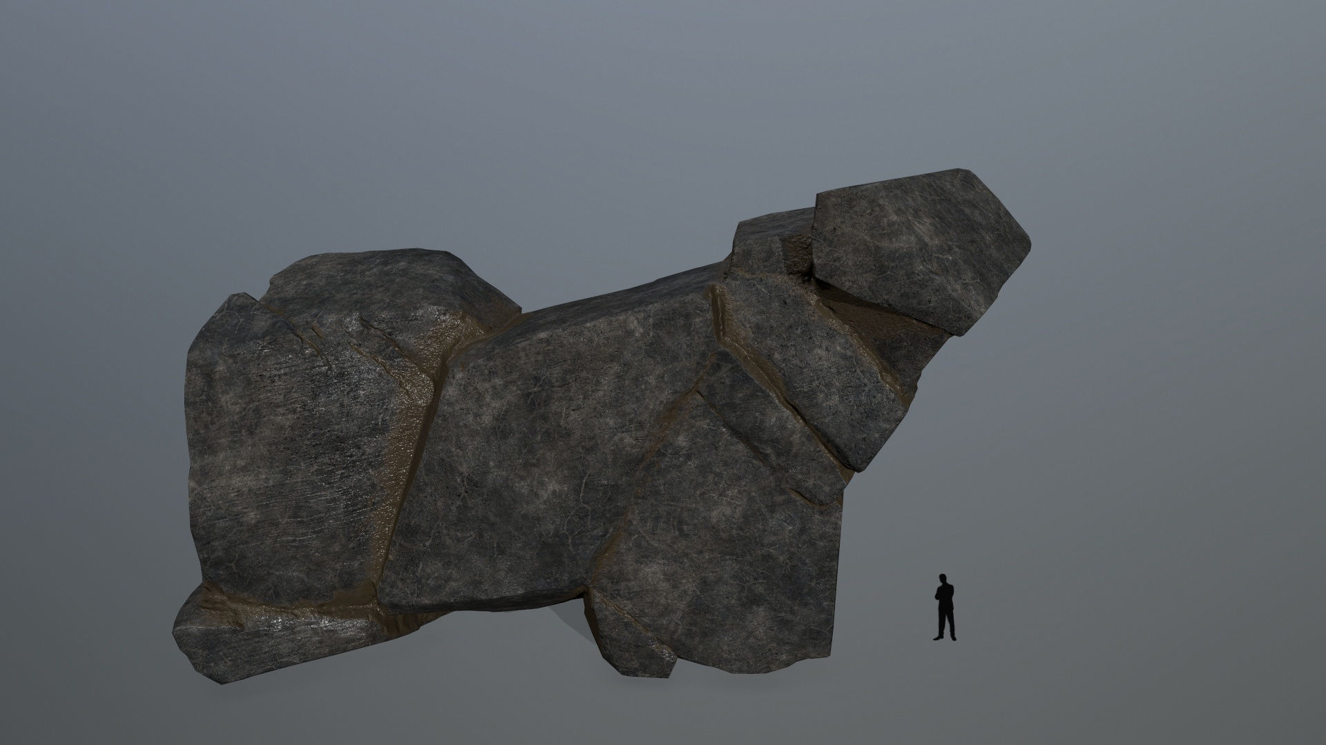 cliff rocks Low-poly 3D model_7