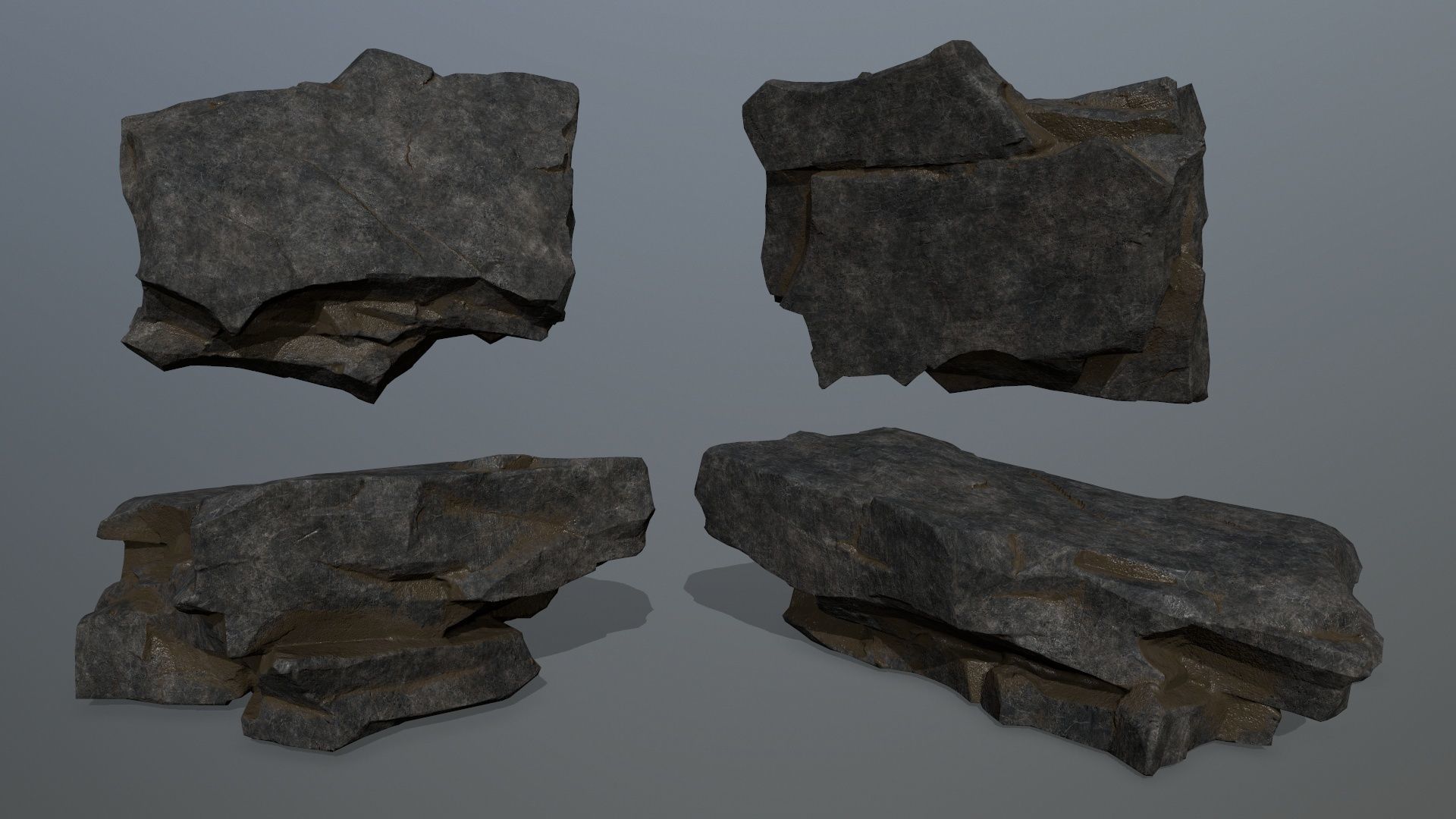 cliff rocks Low-poly 3D model_19