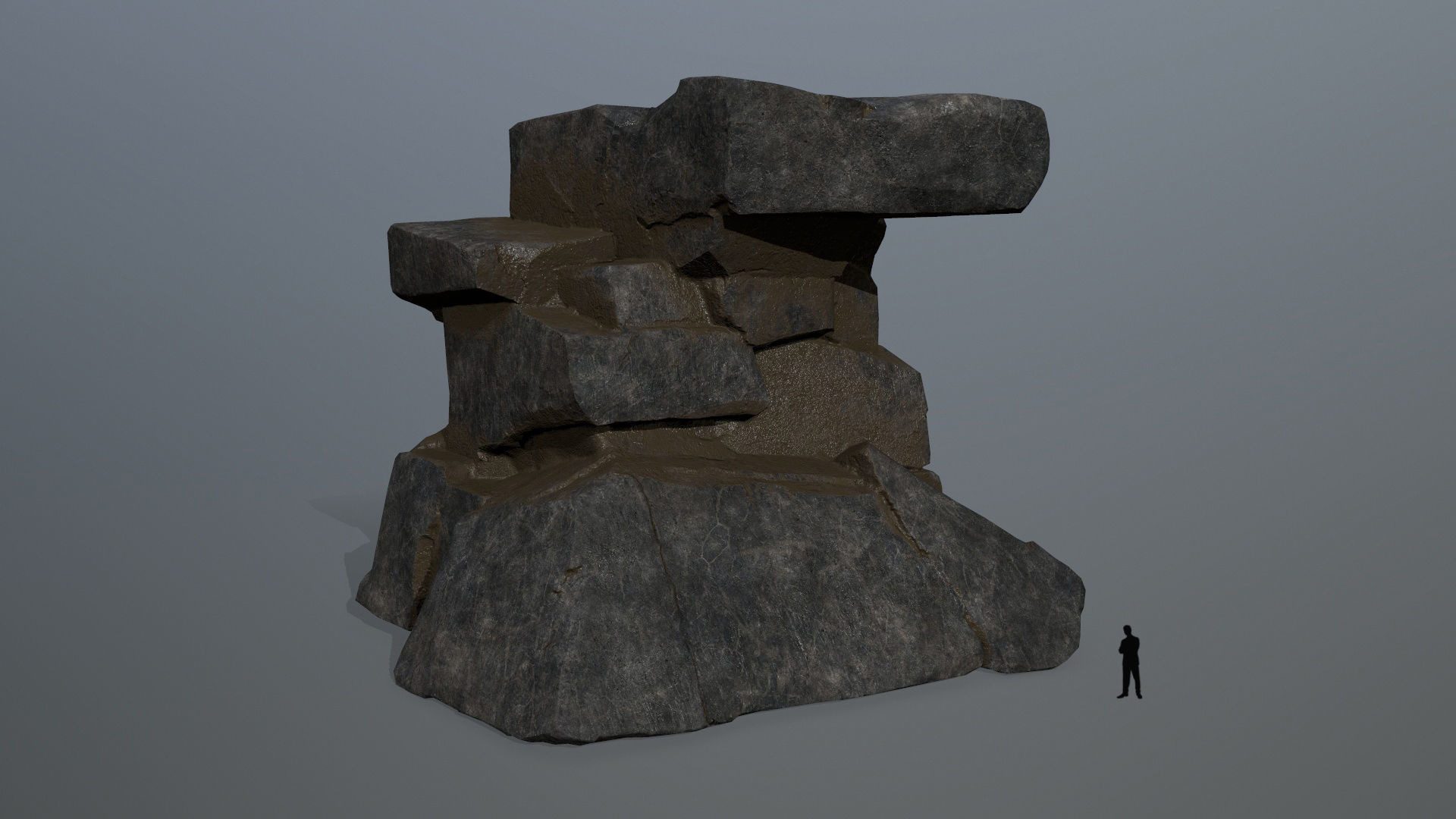 cliff rocks Low-poly 3D model_2