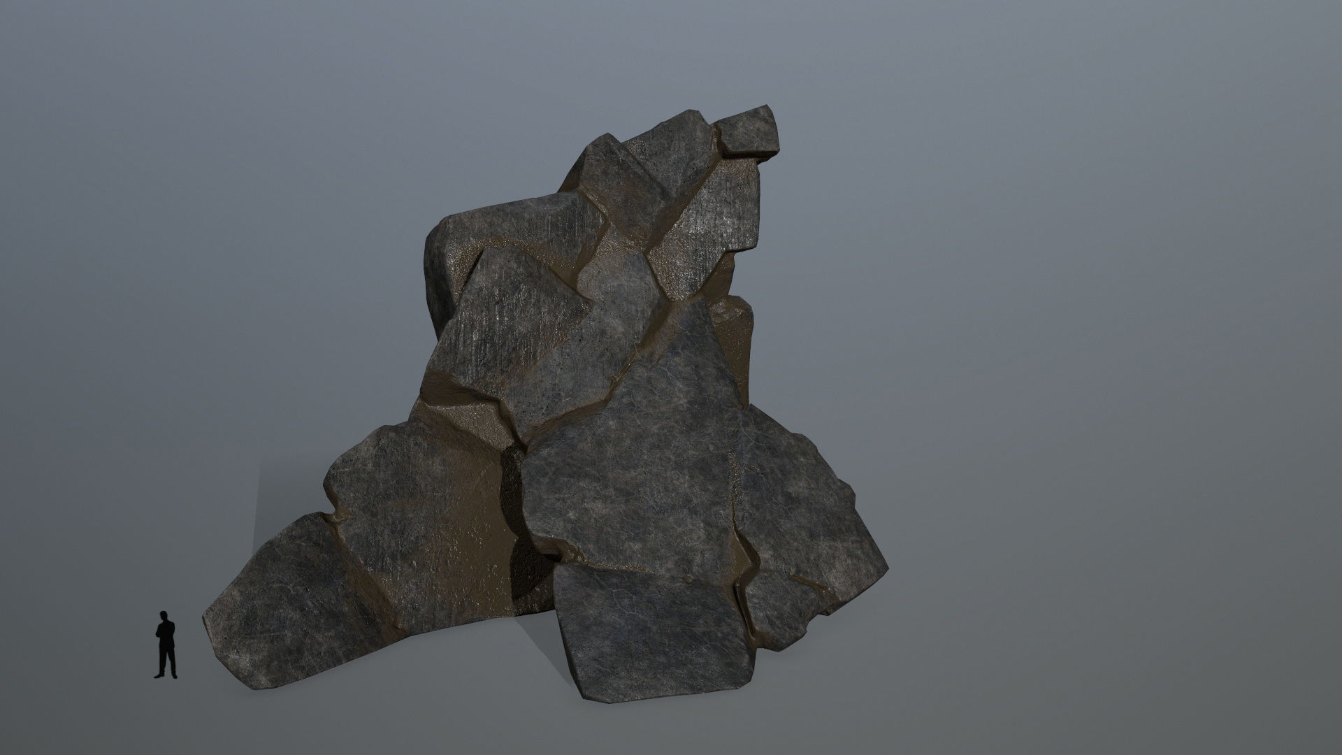 cliff rocks Low-poly 3D model_8
