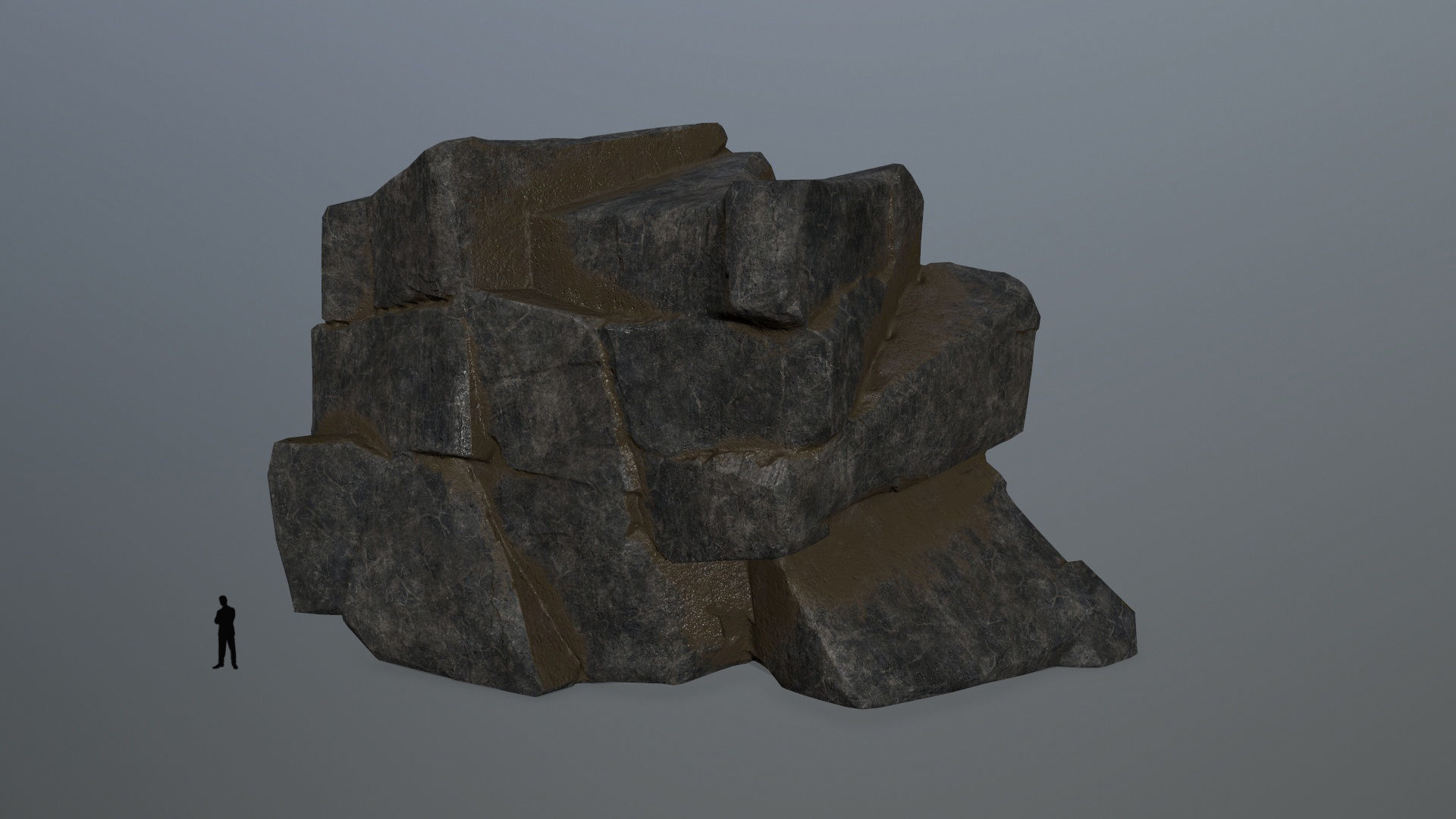 cliff rocks Low-poly 3D model_10