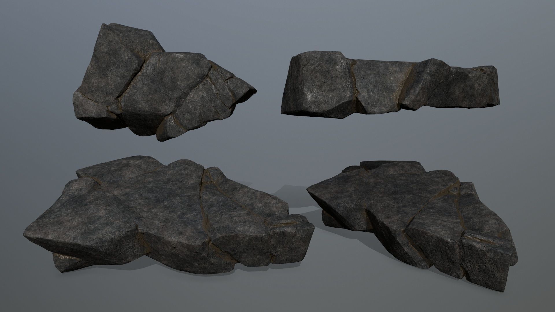 cliff rocks Low-poly 3D model_18
