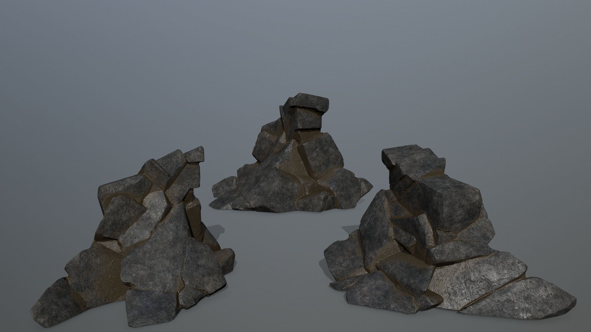 cliff rocks Low-poly 3D model_15