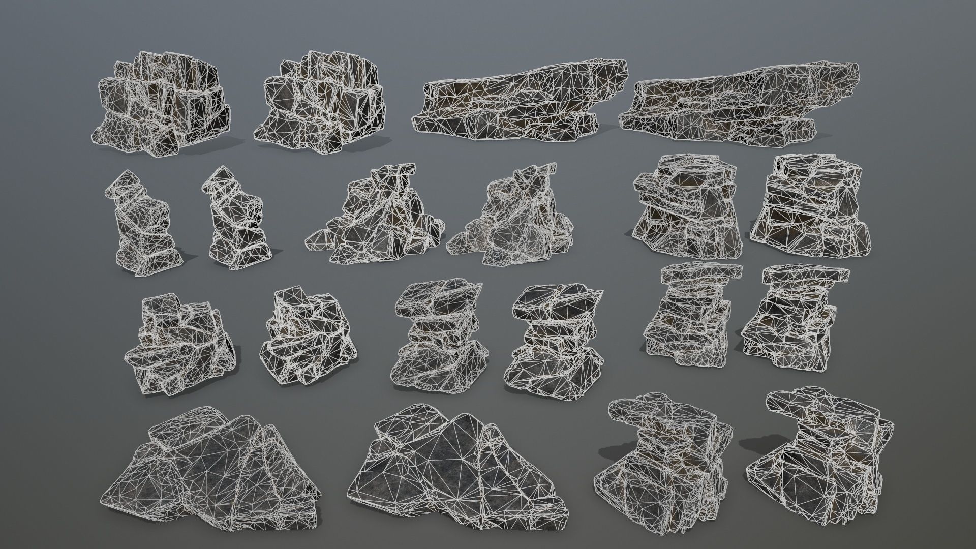 cliff rocks Low-poly 3D model_21