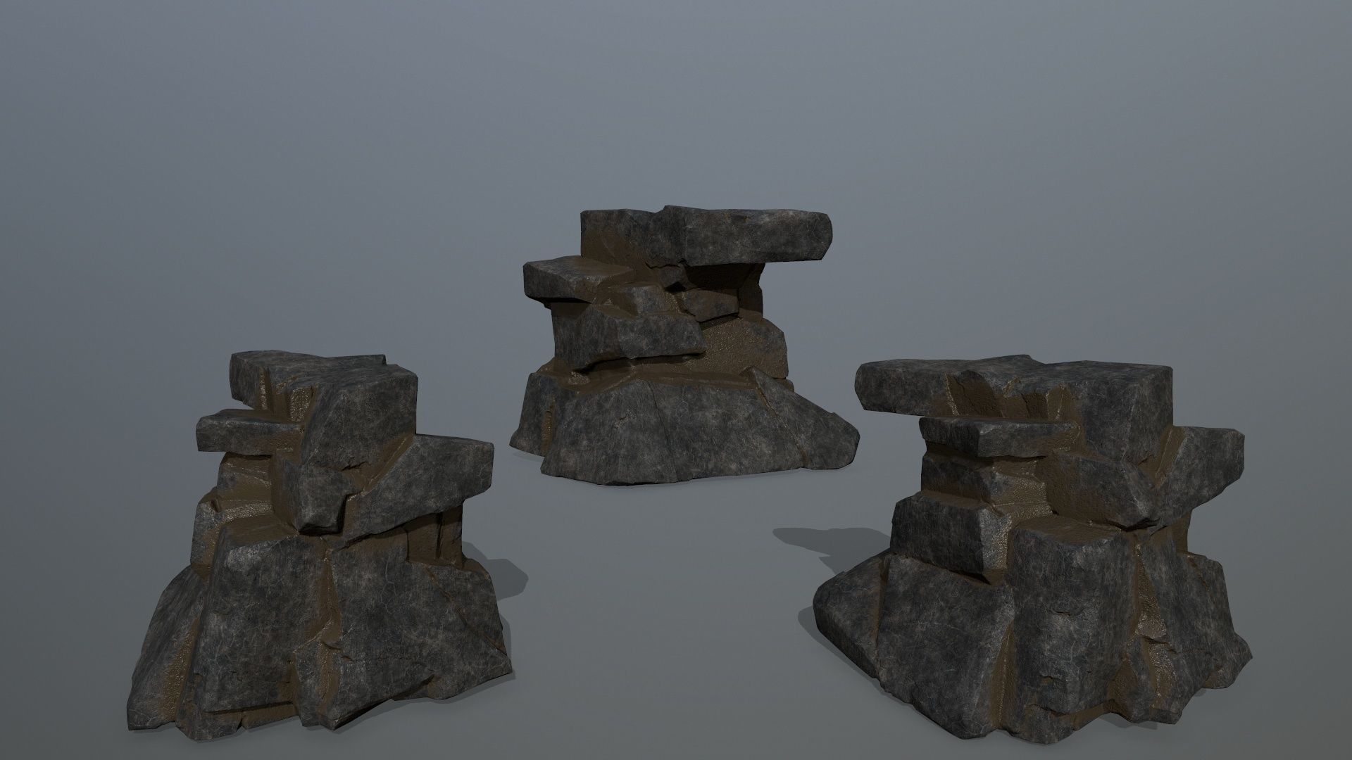 cliff rocks Low-poly 3D model_17