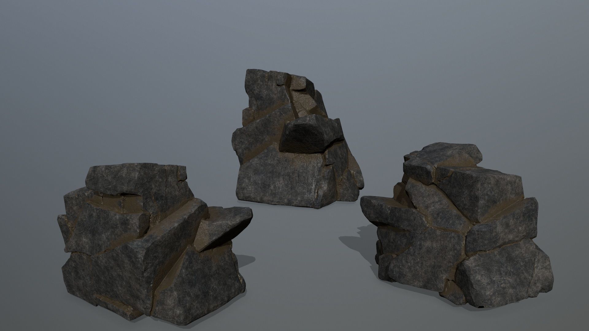 cliff rocks Low-poly 3D model_12