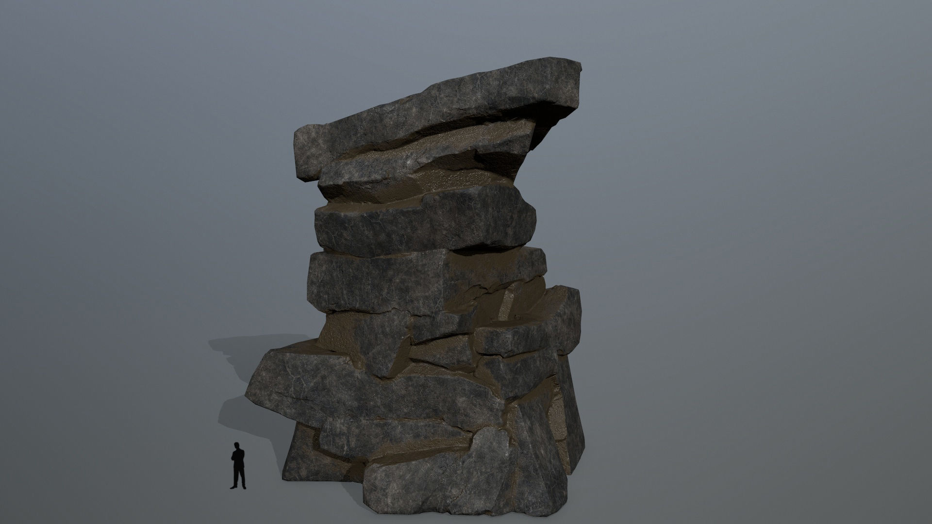 cliff rocks Low-poly 3D model_1