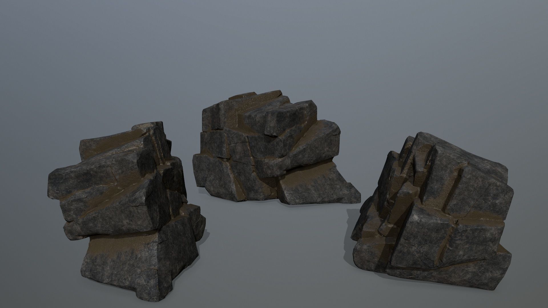cliff rocks Low-poly 3D model_14