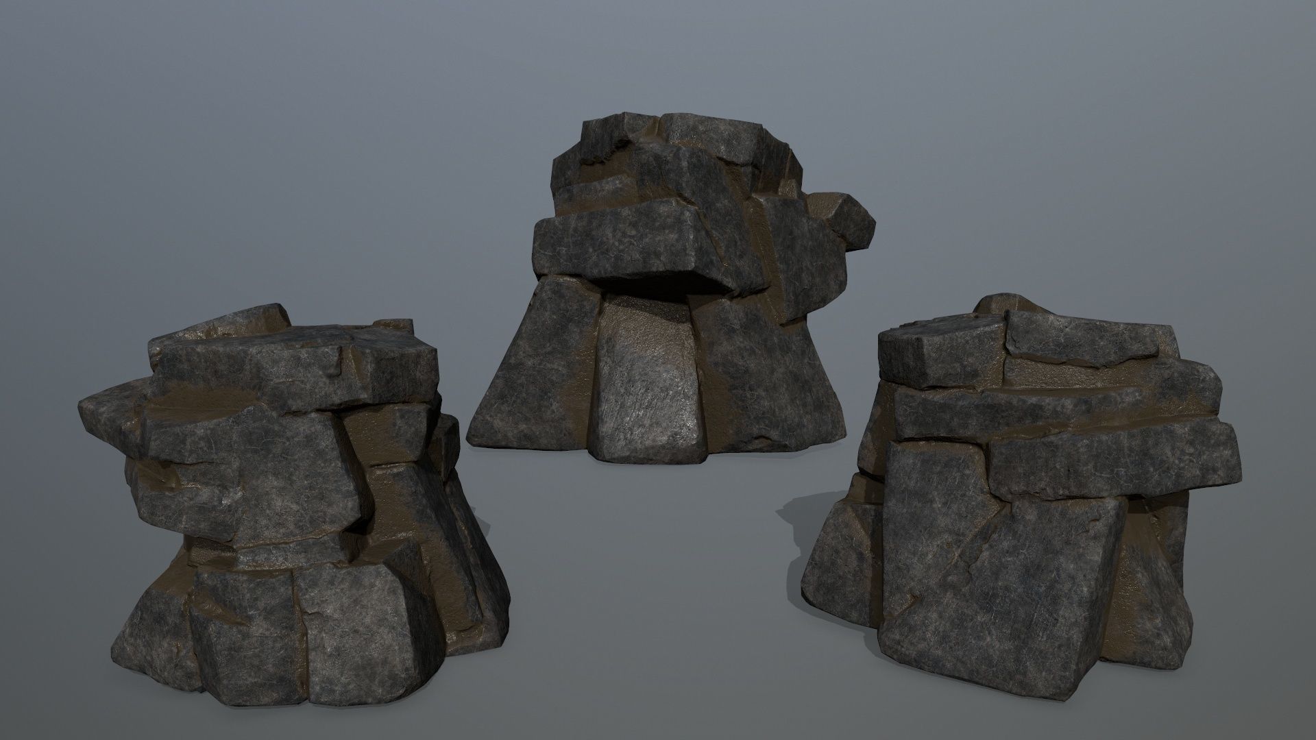cliff rocks Low-poly 3D model_13