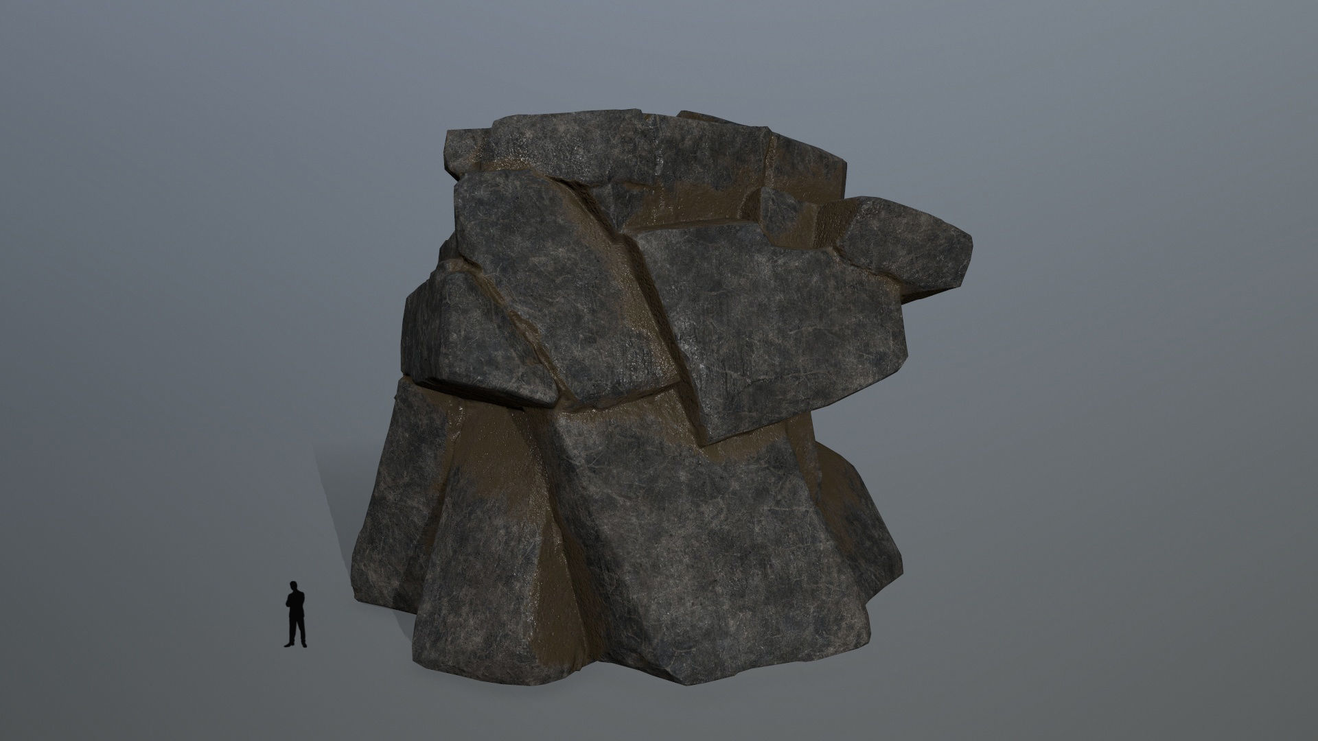 cliff rocks Low-poly 3D model_5