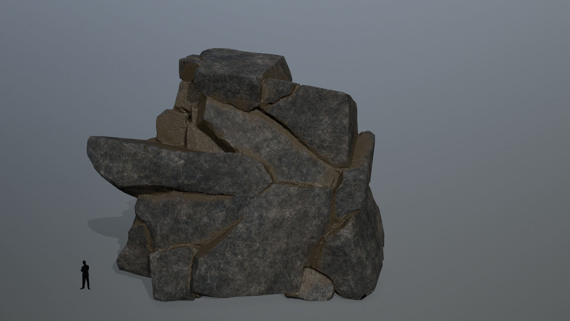 cliff rocks Low-poly 3D model_4