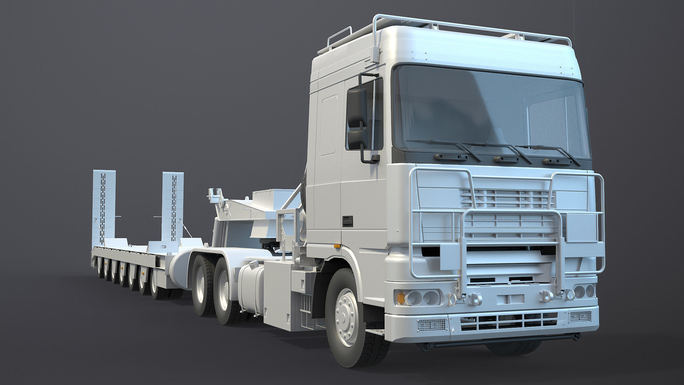 DAF Tropco Tank Transporter Mid-Poly 3D model_11