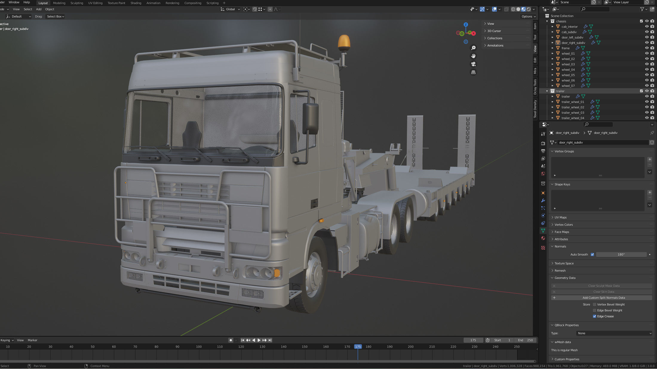 DAF Tropco Tank Transporter Mid-Poly 3D model_17