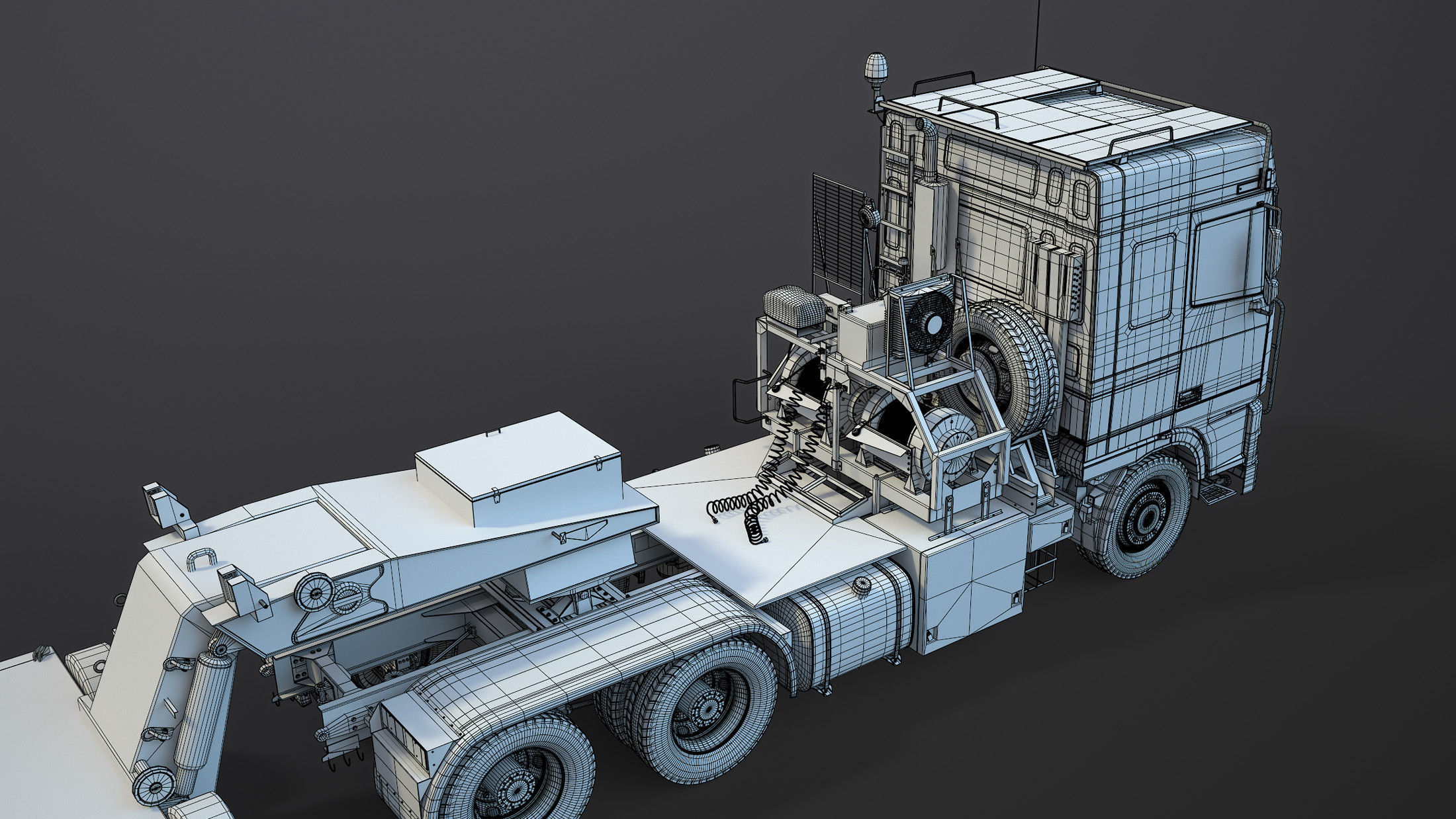 DAF Tropco Tank Transporter Mid-Poly 3D model_15