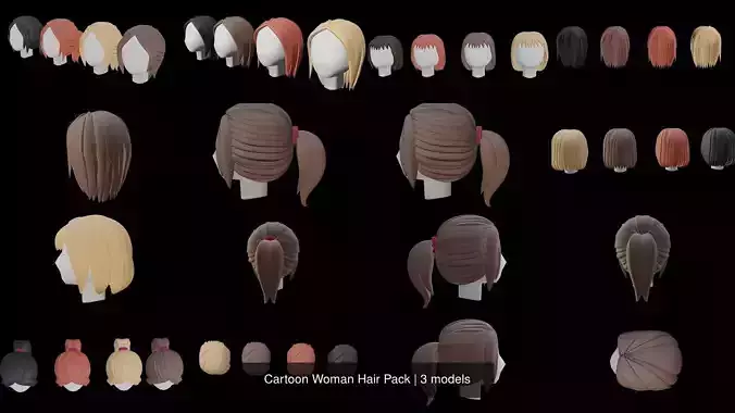 Cartoon Woman Hair Pack