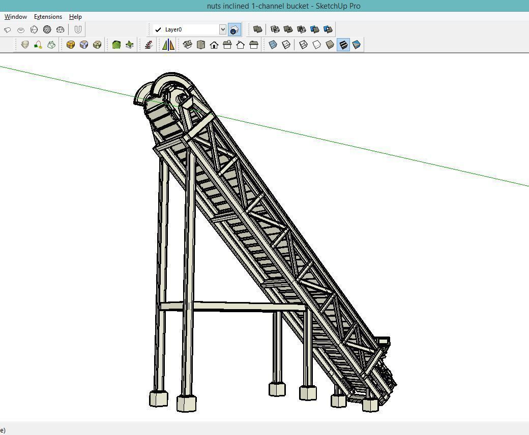 COCONUT INCLINED CONVEYOR 3D model_2
