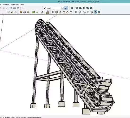 COCONUT INCLINED CONVEYOR 3D model