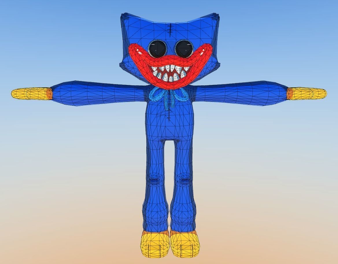 Huggy Wuggy - Poppy Playtime Game Ready Free low-poly 3D model_3