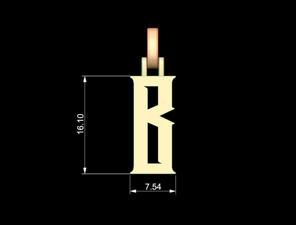 Initial Letters Pendant Rademos B 3D print model_4