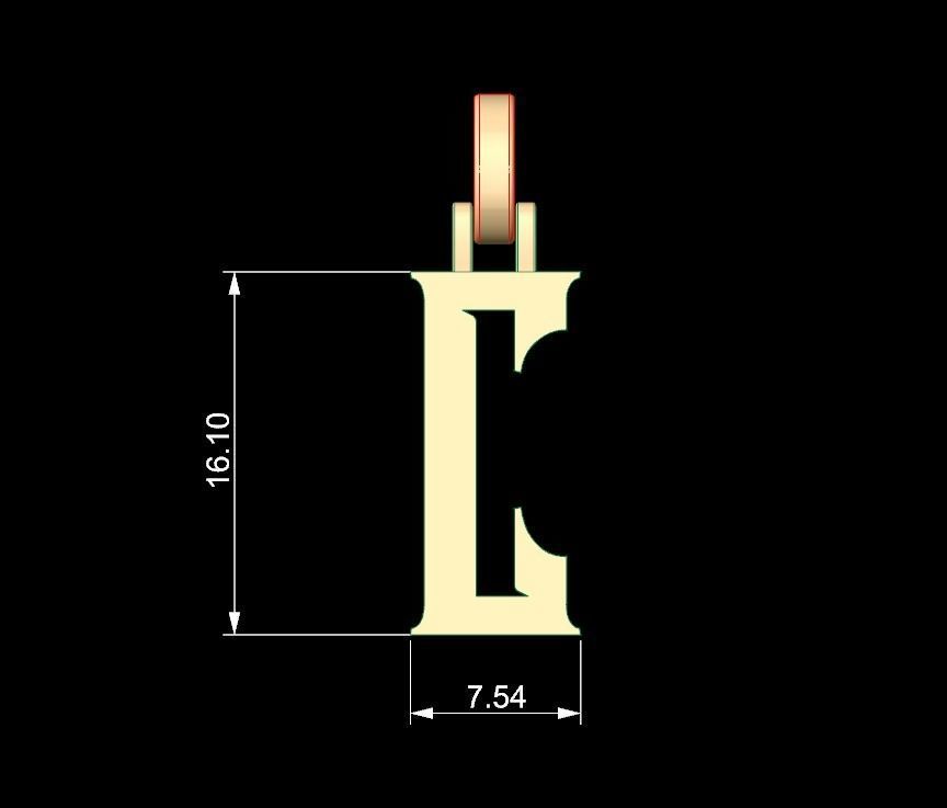 Initial Letters Pendant Rademos C 3D print model_4