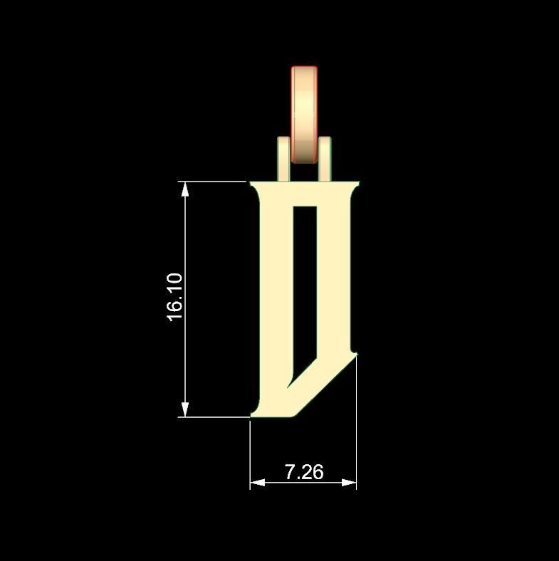 Initial Letters Pendant Rademos D 3D print model_4