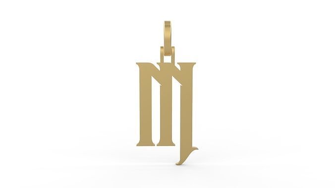 Initial Letters Pendant Rademos M 3D print model