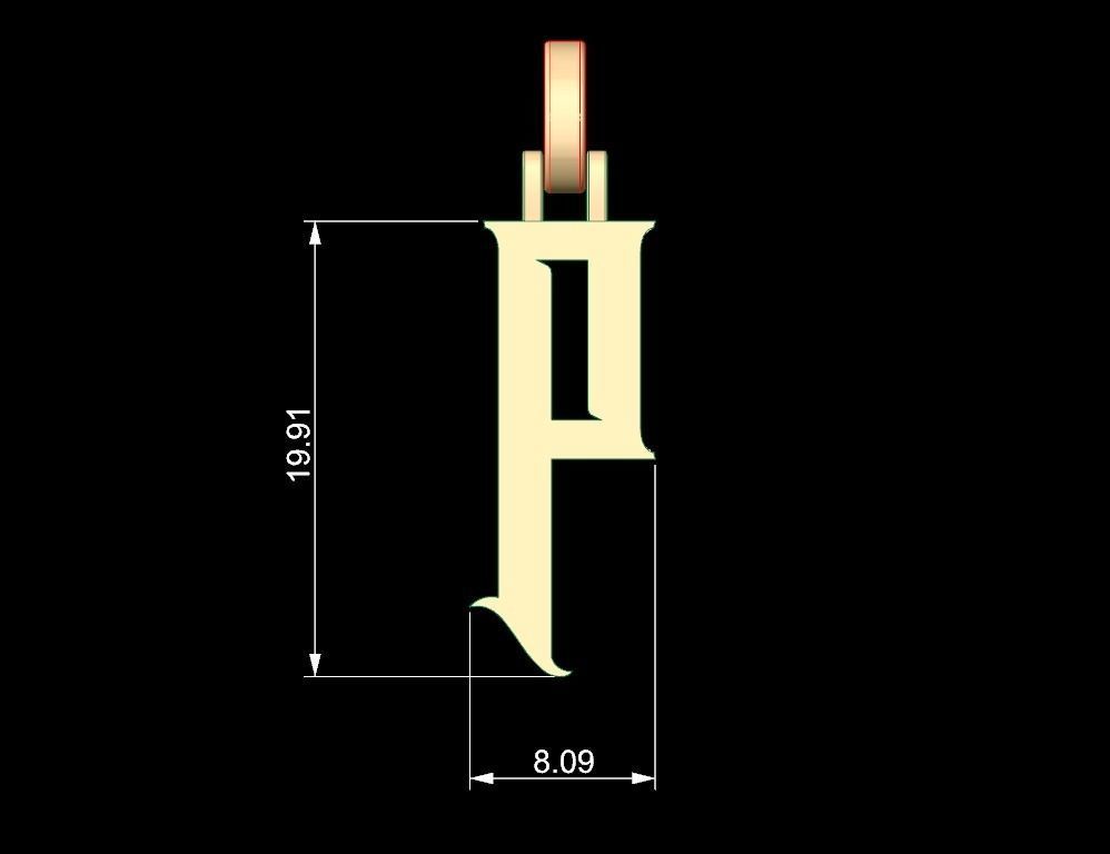 Initial Letters Pendant Rademos P 3D print model_4