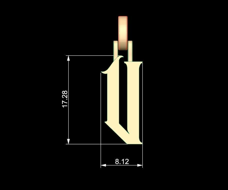 Initial Letters Pendant Rademos V 3D print model_4