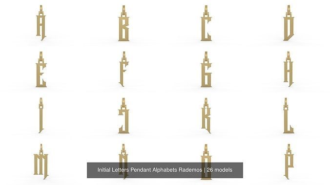 Initial Letters Pendant Alphabets Rademos 3D Model Collection